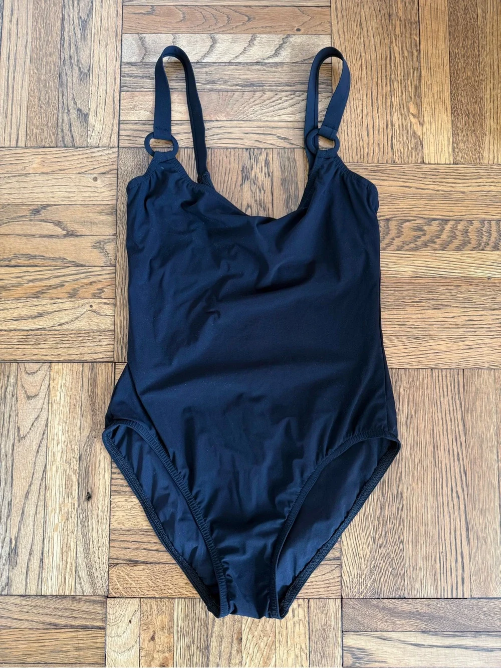 KARLA COLLETTO Round Neck One-Piece Swimsuit in BLACK - Size 10 (US 6) 🖤